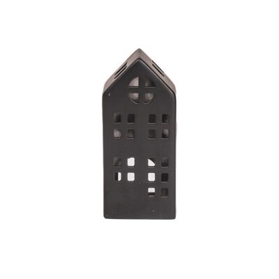 HV House Tealight Holder - Black - 8.5x6.5x19.5cm