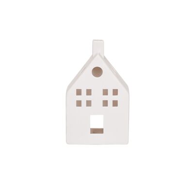 HV House Tealight Holder - White - 12x6x19.5cm