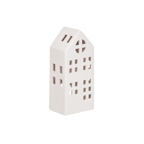 HV House Tealight Holder - White - 8.5x6.5x19.5cm