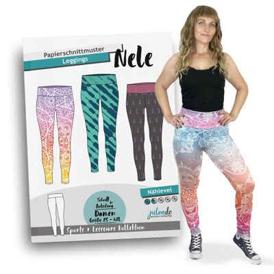 Paper pattern Leggings Nele, size. XS - 4XL | Women's sewing pattern with colored sewing instructions (German)