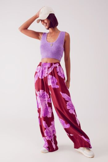 Crop top en maille violet 3