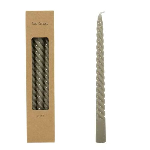 Dinercandle 25cm 3pcs - Grey