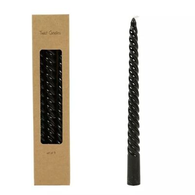 Dinercandle 25cm 3pcs - Black