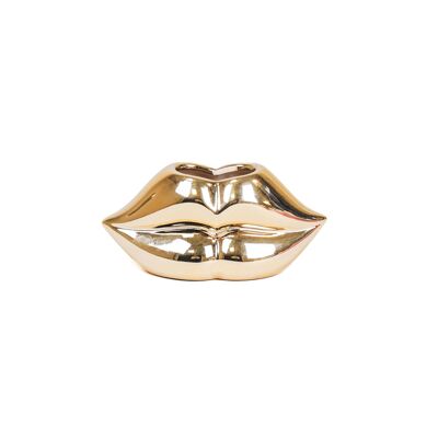 HV Lips Don't Lie Pot – Gold – 15.5 x 6.5x7.5cm