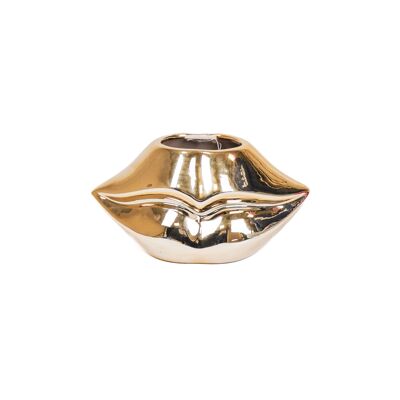 HV Lips Don't Lie Topf – Gold – 21 x 19 x 11 cm