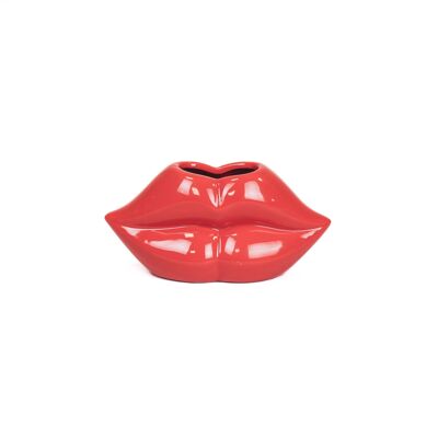 HV Lips Don't Lie Pot – Rot – 15.5 x 6.5x7.5cm