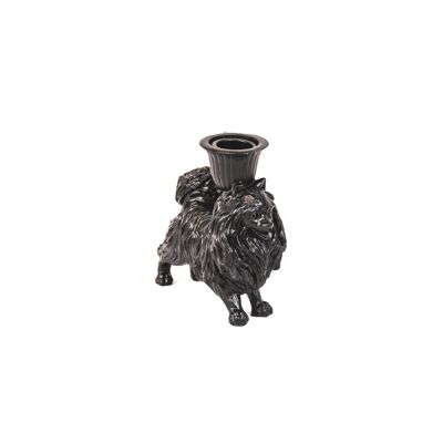 HV Pomeranian Candle Holder- Black-11.7x5.5x12cm