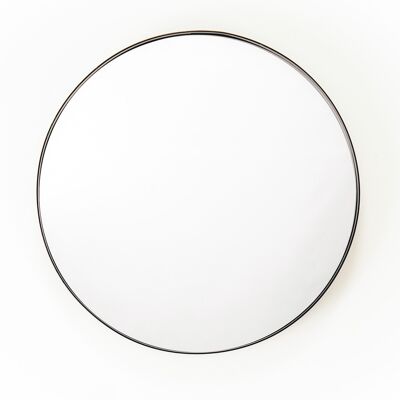 Specchio rotondo in metallo HV-Nero-40 cm