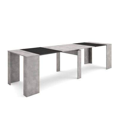 Skraut Home | Extendable Console Table | Folding dining table | 300 | For 14 people | Dining room and kitchen | Modern Style | Cement284_9_02