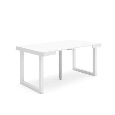 Skraut Home | Extendable Console Table | Folding dining table | 160 | For 8 people | Solid wood legs | Modern Style | White211_25_02