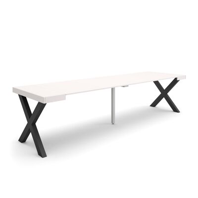 Skraut Home | Extendable Console Table | Folding dining table | 300 | For 14 people | Solid wood legs | Modern Style | White328_7_02