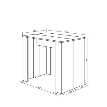 Accueil | Table console extensible | Table à manger pliante | 260 | Pour 12 personnes | Salle à manger et cuisine | Style moderne | Ciment283_9_02 5