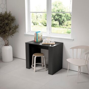 Accueil | Table console extensible | Table à manger pliante | 300 | Pour 14 personnes | Salle à manger et cuisine | Style moderne | Noir et chêne282_3_02 4