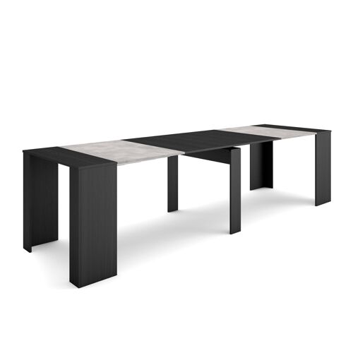 Skraut Home | Mesa Consola extensible | Mesa comedor plegable | 300 | Para 14 comensales | Comedor y cocina | Estilo Moderno | Cemento282_5_02