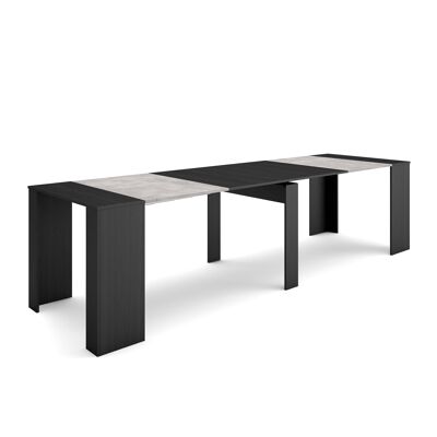 Skraut Home | Extendable Console Table | Folding dining table | 300 | For 14 people | Dining room and kitchen | Modern Style | Cement282_5_02