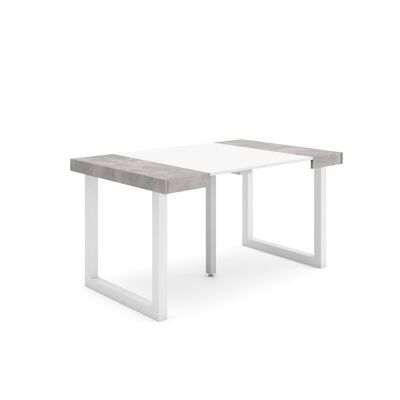 Skraut Home | Extendable Console Table | Folding dining table | 140 | For 6 people | Solid wood legs | Modern Style | Cement182_25_02