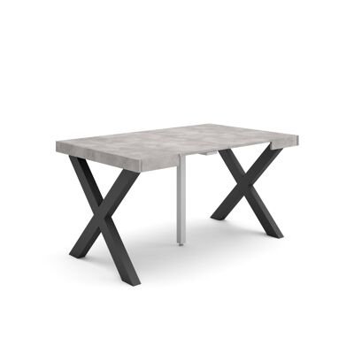 Skraut Home | Mesa Consola extensible | Mesa comedor plegable | 140 | Para 6 comensales | Patas madera maciza | Estilo Moderno | Cemento165_19_02