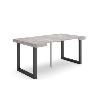 Skraut Home | Extendable Console Table | Folding dining table | 160 | For 8 people | Solid wood legs | Modern Style | Cement208_19_02