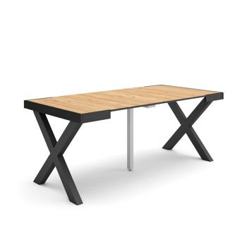 Accueil | Table console extensible | Table à manger pliante | 180 | Pour 8 personnes | Pieds en bois massif | Style moderne | Chêne234_6_02 1