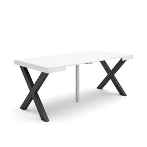 Accueil | Table console extensible | Table à manger pliante | 180 | Pour 8 personnes | Pieds en bois massif | Style moderne | Blanc231_7_02