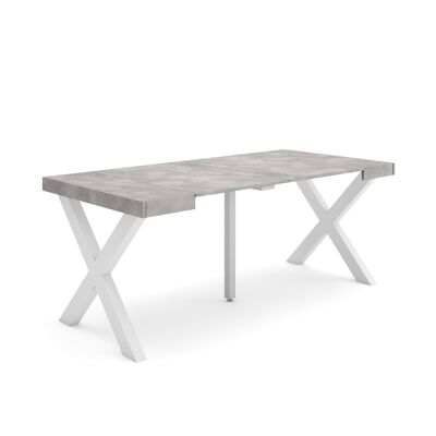 Skraut Home | Extendable Console Table | Folding dining table | 180 | For 8 people | Solid wood legs | Modern Style | Cement238_7_02
