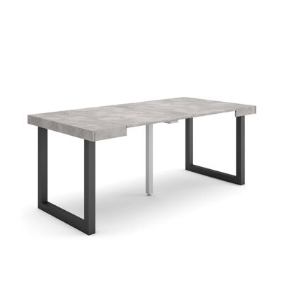 Skraut Home | Extendable Console Table | Folding dining table | 180 | For 8 people | Solid wood legs | Modern Style | Cement251_6_02