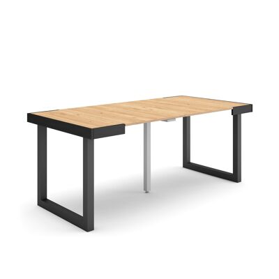 Accueil | Table console extensible | Table à manger pliante | 180 | Pour 8 personnes | Pieds en bois massif | Style moderne | Chêne252_18_02