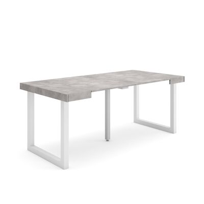 Skraut Home | Extendable Console Table | Folding dining table | 180 | For 8 people | Solid wood legs | Modern Style | Cement257_7_02