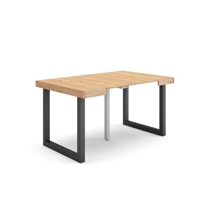 Skraut Home | Mesa Consola extensible | Mesa comedor plegable | 140 | Para 6 comensales | Patas madera maciza | Estilo Moderno | Roble173_35_02