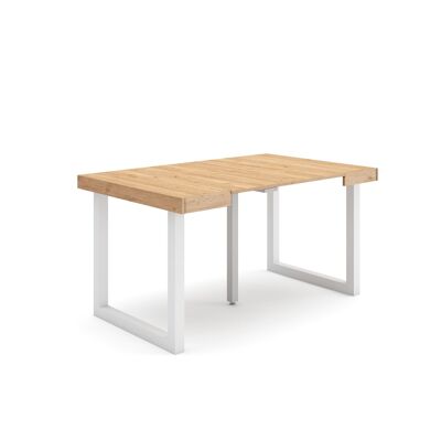 Skraut Home | Mesa Consola extensible | Mesa comedor plegable | 140 | Para 6 comensales | Patas madera maciza | Estilo Moderno | Roble179_35_02