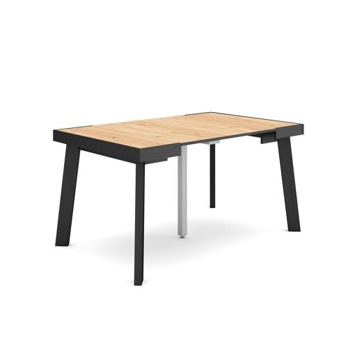 Skraut Home | Mesa Consola extensible | Mesa comedor plegable | 140 | Para 6 comensales | Patas de madera | Estilo Moderno | Roble189_18_02