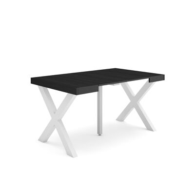Skraut Home | Mesa Consola extensible | Mesa comedor plegable | 140 | Para 6 comensales | Patas madera maciza | Estilo Moderno | Negro171_41_02