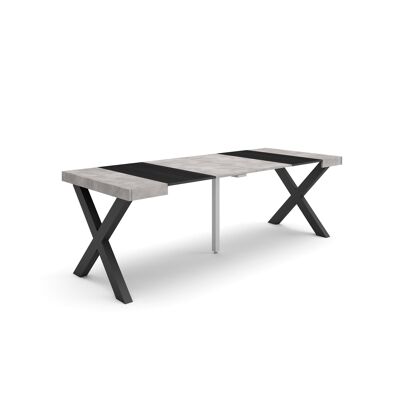 Skraut Home | Mesa Consola extensible | Mesa comedor plegable | 220 | Para 10 comensales | Patas madera maciza | Estilo Moderno | Cemento289_21_02