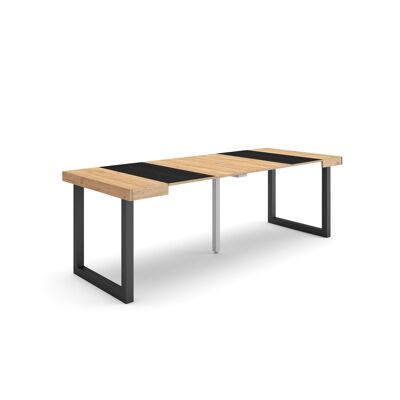 Accueil | Table console extensible | Table à manger pliante | 220 | Pour 10 personnes | Pieds en bois massif | Style moderne | Chêne295_49_02