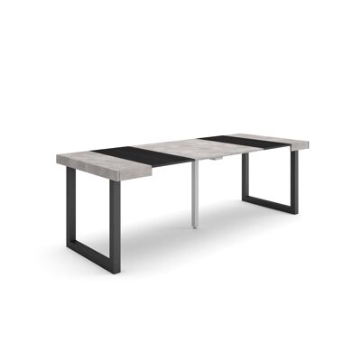Skraut Home | Extendable Console Table | Folding dining table | 220 | For 10 people | Solid wood legs | Modern Style | Cement298_21_02