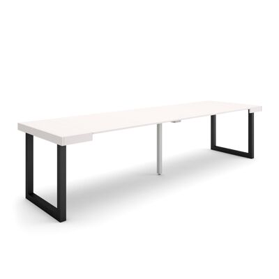 Accueil | Table console extensible | Table à manger pliante | 300 | Pour 14 personnes | Pieds en bois massif | Style moderne | Blanc330_7_02
