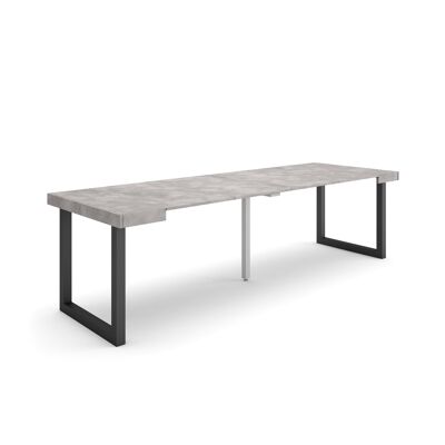 Skraut Home | Extendable Console Table | Folding dining table | 260 | For 12 people | Solid wood legs | Modern Style | Cement344_18_02