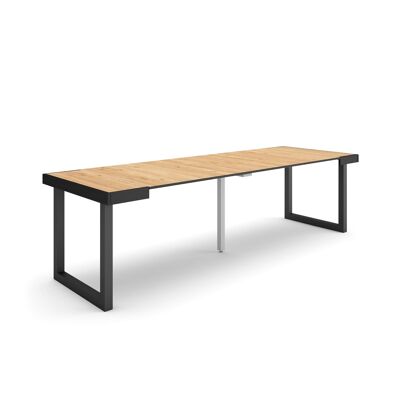 Accueil | Table console extensible | Table à manger pliante | 260 | Pour 12 personnes | Pieds en bois massif | Style moderne | Chêne350_19_02