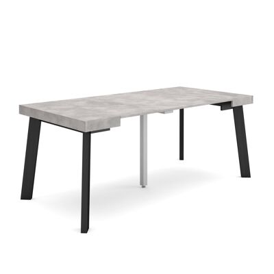 Skraut Home | Extendable Console Table | Folding dining table | 180 | For 8 people | Wooden legs | Modern Style | Cement261_7_02