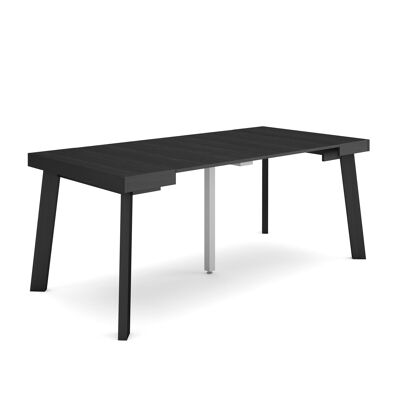 Skraut Home | Extendable Console Table | Folding dining table | 180 | For 8 people | Wooden legs | Modern Style | Black260_41_02