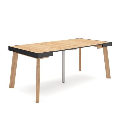 Skraut Home | Mesa Consola extensible | Mesa comedor plegable | 180 | Para 8 comensales | Patas de madera | Estilo Moderno | Roble267_19_02