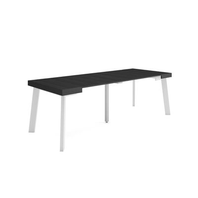 Skraut Home | Mesa Consola extensible | Mesa comedor plegable | 220 | Para 10 comensales | Patas de madera | Estilo Moderno | Negro306_6_02