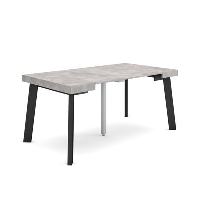 Skraut Home | Extendable Console Table | Folding dining table | 160 | For 8 people | Wooden legs | Modern Style | Cement218_19_02