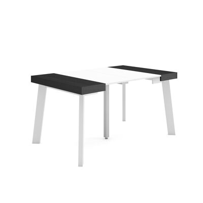 Skraut Home | Extendable Console Table | Folding dining table | 140 | For 6 people | Wooden legs | Modern Style | Black and white 242_7_02