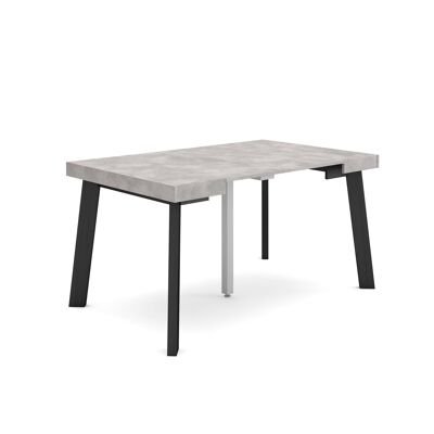 Skraut Home | Extendable Console Table | Folding dining table | 140 | For 6 people | Wooden legs | Modern Style | Cement188_19_02