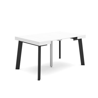 Skraut Home | Extendable Console Table | Folding dining table | 140 | For 6 people | Wooden legs | Modern Style | White186_25_02