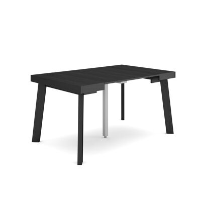 Skraut Home | Extendable Console Table | Folding dining table | 140 | For 6 people | Wooden legs | Modern Style | Black187_49_02