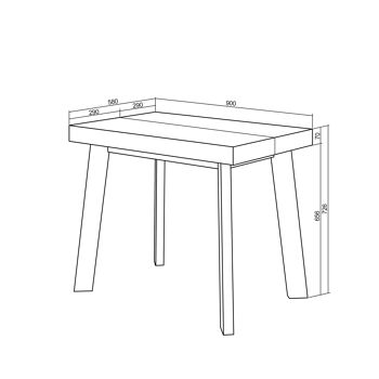 Accueil | Table console extensible | Table à manger pliante | 180 | Pour 8 personnes | Pieds en bois | Style moderne | Noir270_6_02 5