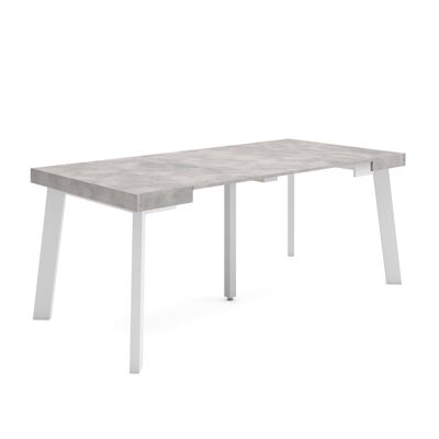 Skraut Home | Extendable Console Table | Folding dining table | 180 | For 8 people | Wooden legs | Modern Style | Cement271_7_02