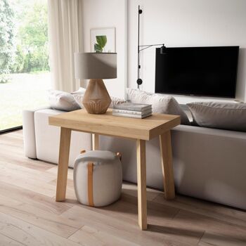 Accueil | Table console extensible | Table à manger pliante | 160 | Pour 8 personnes | Pieds en bois | Style moderne | Chêne et noir220_37_02 4